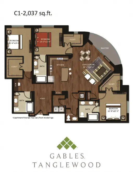Gables Tanglewood Houston Apartments Floor Plan 35