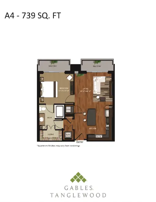 Gables Tanglewood Houston Apartments Floor Plan 4