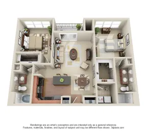 Galleria Parc Houston Apartment Floor Plan 12