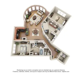Galleria Parc Houston Apartment Floor Plan 13