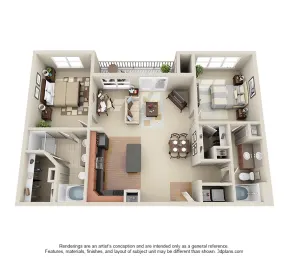 Galleria Parc Houston Apartment Floor Plan 15