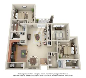 Galleria Parc Houston Apartment Floor Plan 16