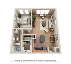 Galleria Parc Houston Apartment Floor Plan 2