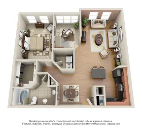 Galleria Parc Houston Apartment Floor Plan 6