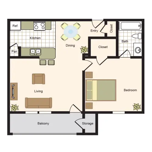 Greenridge Place Houston Apartment Floor Plan 1