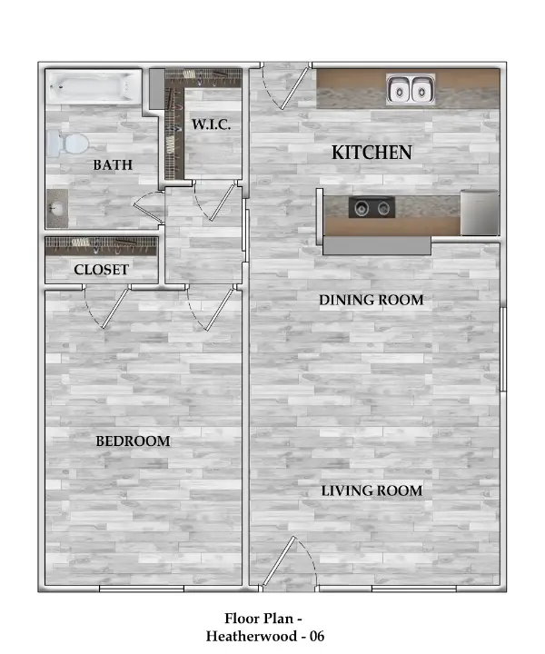 Heatherwood Apartments Houston Floor Plan 1