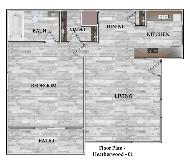 Heatherwood Apartments Houston Floor Plan 2
