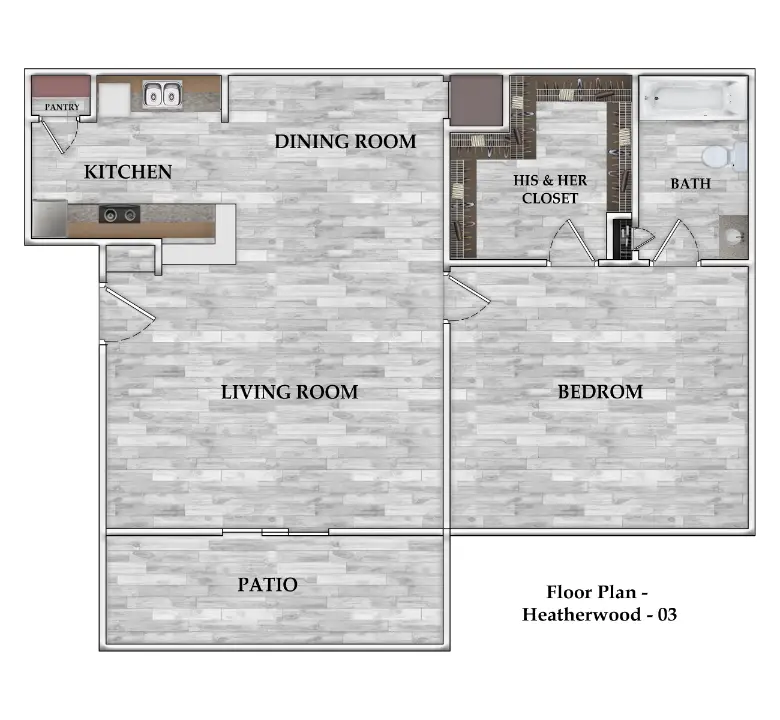 Heatherwood Apartments Houston Floor Plan 3