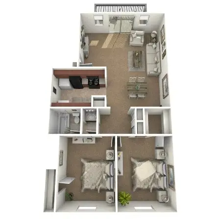 Kimberley Parkside Houston Apartments Floor Plan 1