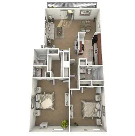 Kimberley Parkside Houston Apartments Floor Plan 3