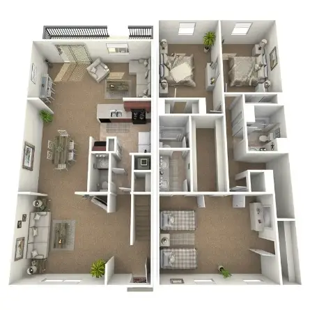 Kimberley Parkside Houston Apartments Floor Plan 9
