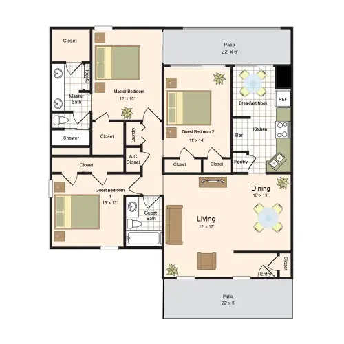 Memorial Creole Apartments Houston Apartments Floor Plan 11