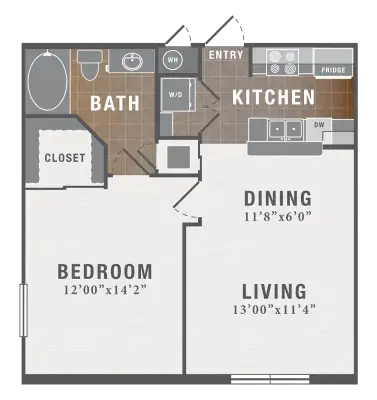 Montecito Houston Apartments Floor Plan 1