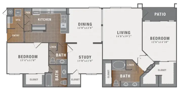 Montecito Houston Apartments Floor Plan 13