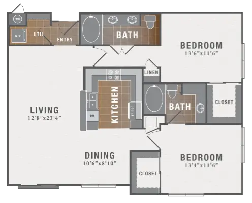 Montecito Houston Apartments Floor Plan 14