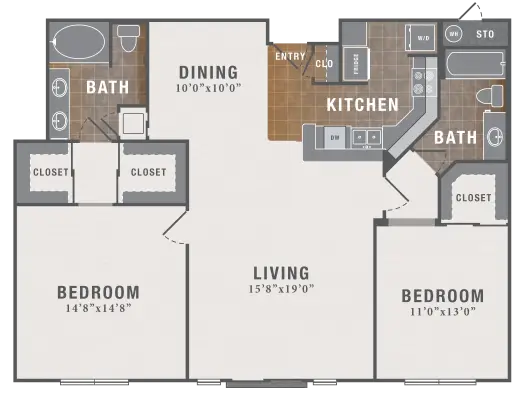 Montecito Houston Apartments Floor Plan 16