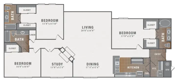 Montecito Houston Apartments Floor Plan 18