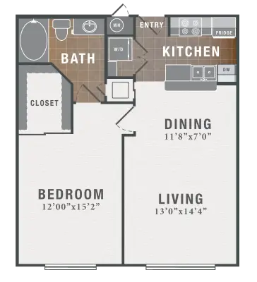 Montecito Houston Apartments Floor Plan 3