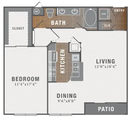 Montecito Houston Apartments Floor Plan 6