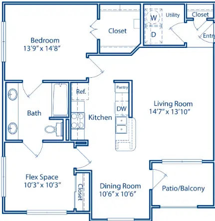 Oak Crest Westchase Houston Apartments Floor Plan 10