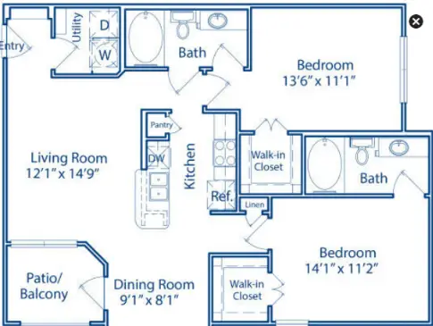 Oak Crest Westchase Houston Apartments Floor Plan 12