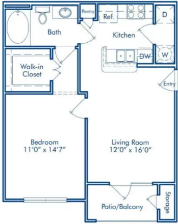 Oak Crest Westchase Houston Apartments Floor Plan 2
