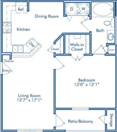 Oak Crest Westchase Houston Apartments Floor Plan 4