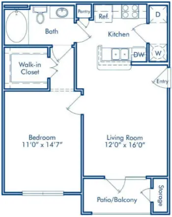 Oak Crest Westchase Houston Apartments Floor Plan 8