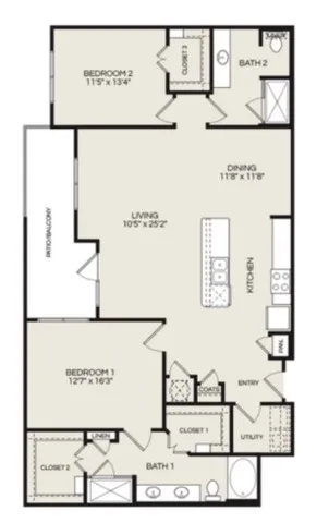 Pearl Woodlake Houston Apartment Floor Plan 10