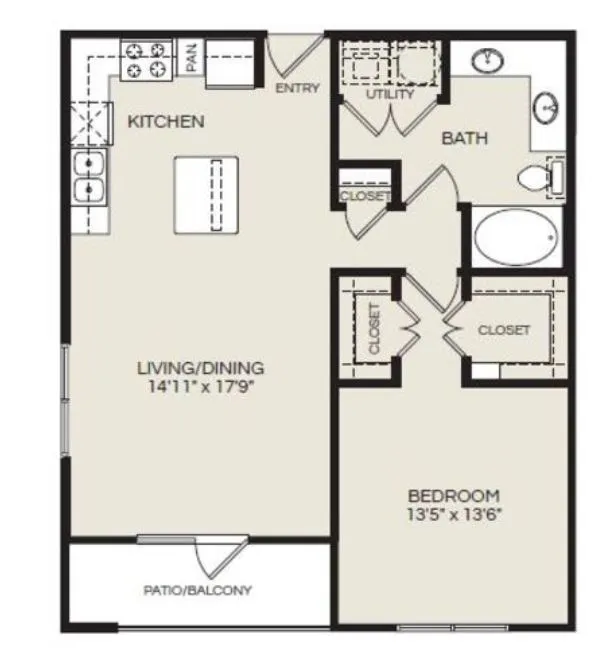 Pearl Woodlake Houston Apartment Floor Plan 4