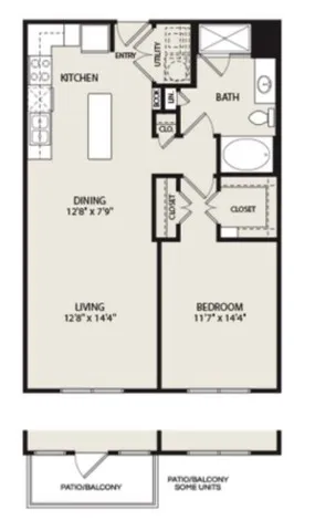Pearl Woodlake Houston Apartment Floor Plan 5