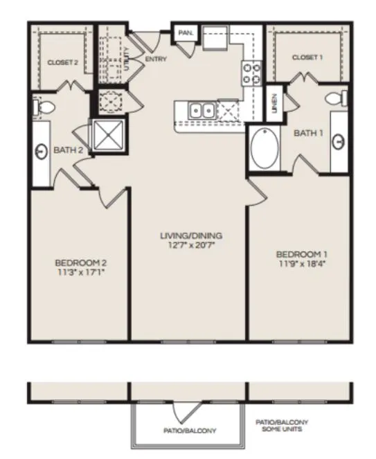 Pearl Woodlake Houston Apartment Floor Plan 9