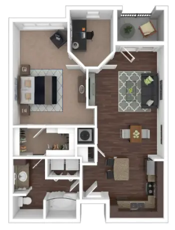 Portico at West 8 Houston Apartments Floor Plan 5