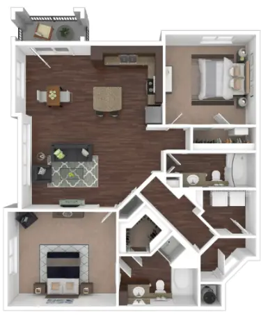 Portico at West 8 Houston Apartments Floor Plan 9