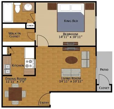 Reserve at Braes Forest Houston Apartments Floor Plan 1