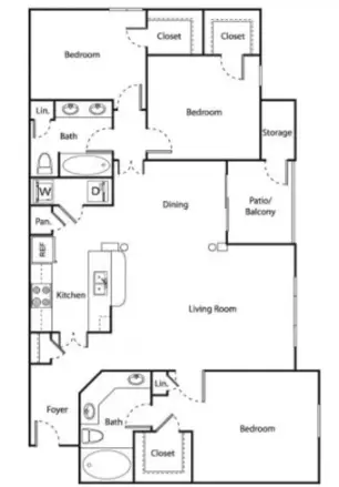 Reserve at Fountain Lake Houston Apartment Floor Plan 7