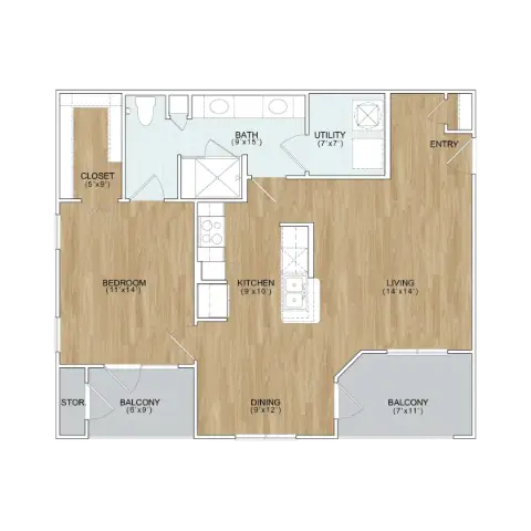 Retreat at Riverstone Houston Apartment Floor Plan 3