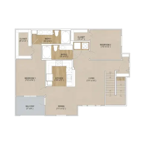 Retreat at Riverstone Houston Apartment Floor Plan 8