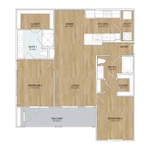 Retreat at Riverstone Houston Apartment Floor Plan 9