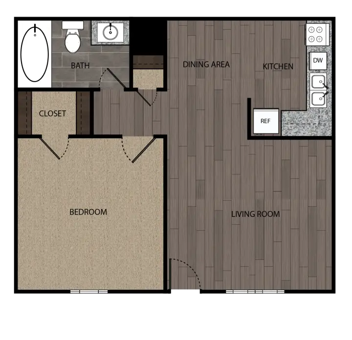 Southwest Village Houston Apartments Floorplan 1