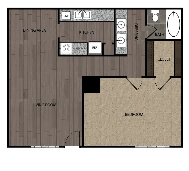 Southwest Village Houston Apartments Floorplan 2