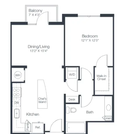 Tate Tanglewood Houston Apartments Floor Plan 13