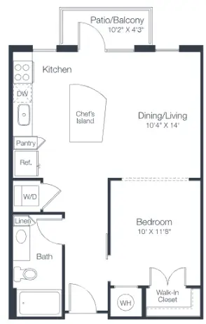Tate Tanglewood Houston Apartments Floor Plan 3