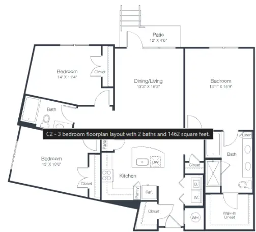 Tate Tanglewood Houston Apartments Floor Plan 34