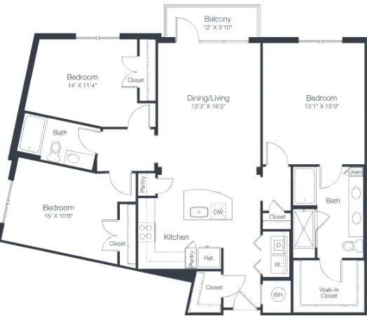 Tate Tanglewood Houston Apartments Floor Plan 35