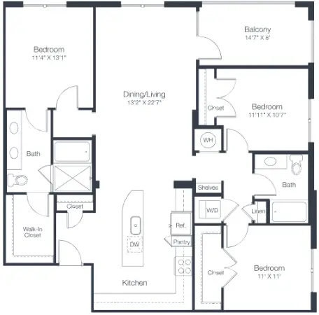 Tate Tanglewood Houston Apartments Floor Plan 36