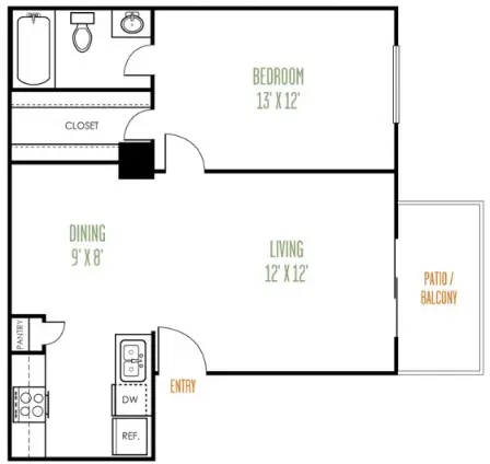 The Argyle Apartments Houston Apartments Floorplan 1