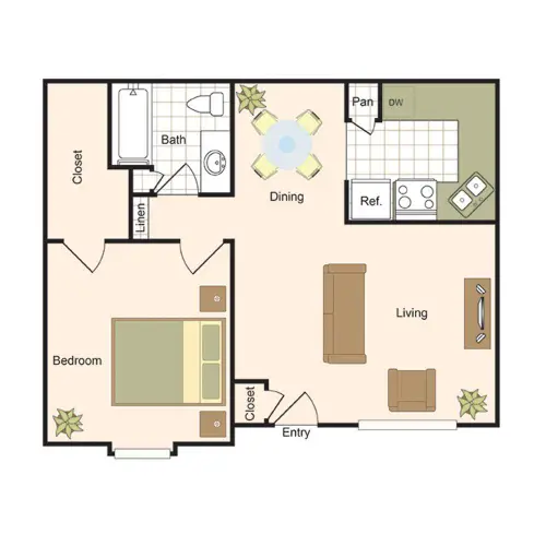 The Bordeaux Tanglewood Apartments Houston Apartments Floor Plan 2