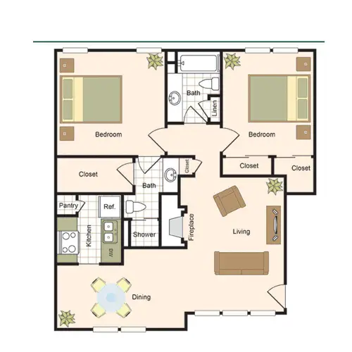 The Bordeaux Tanglewood Apartments Houston Apartments Floor Plan 6