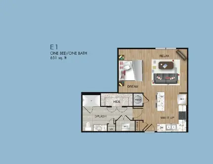The Dawson Houston Apartments Floor Plan 1